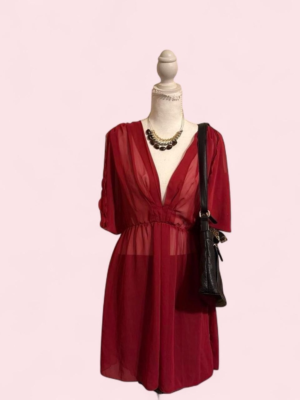 Sheer Red Bisou Bisou Dress
